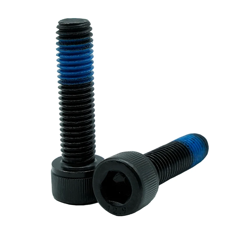 Tornillos de tapa de la cabeza de óxido negro y adhesivo hexadecimal