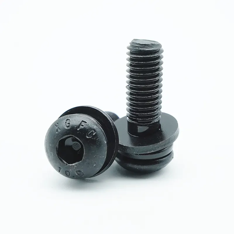 Tornillos de combinación de cabezal de zócalo de óxido negro de óxido