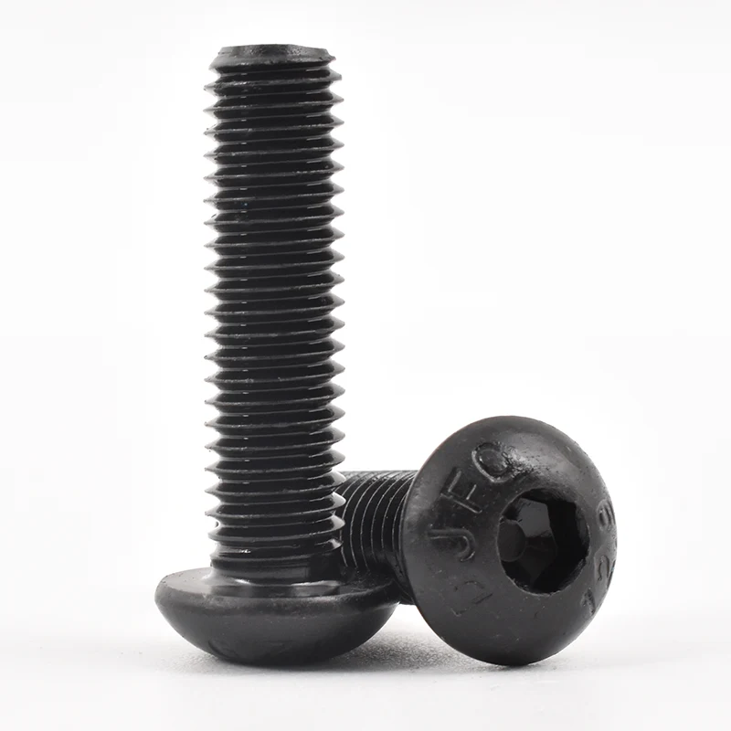 Tornillos de cabeza del botón hexadecimal de óxido negro