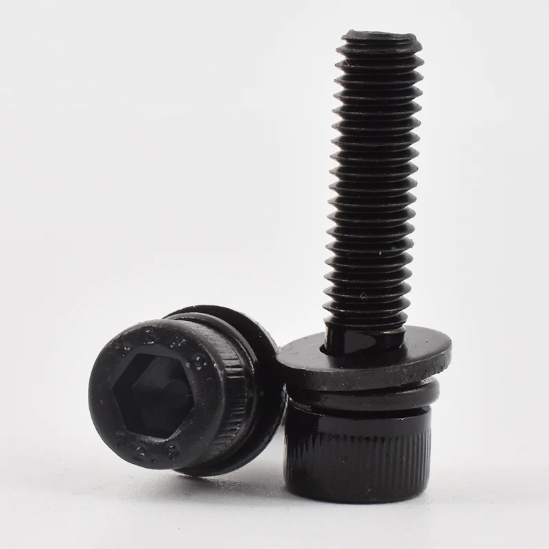 Tornillos de combinación de la cabeza de la tapa del zócalo del óxido negro