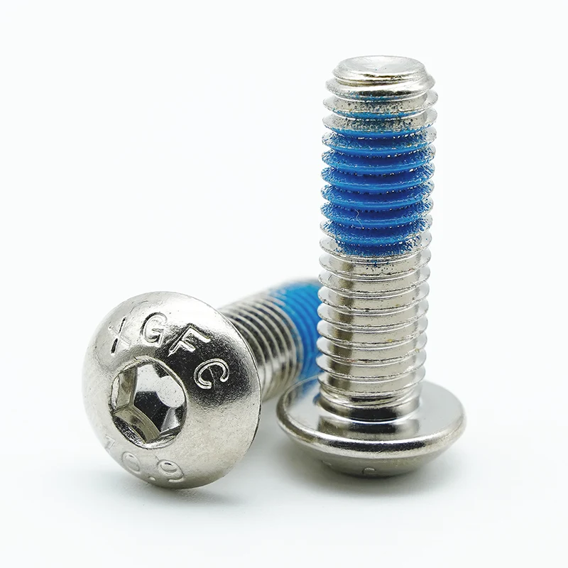 Tornillos de cabezal de botón hexadecimal de níquel y adhesivo