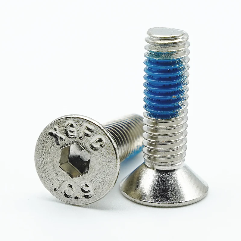Tornillos de tapa de la cabeza de la cabeza del zócalo hexadecimal de níquel y adhesivo
