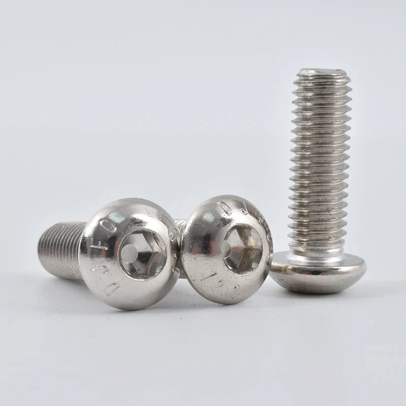 Tornillos de cabezal de botón hexadecimal de níquel