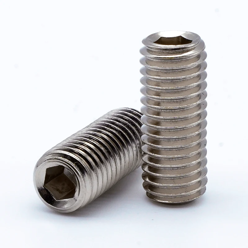 Tornillos de ajuste hexadecimal de níquel con punto de taza